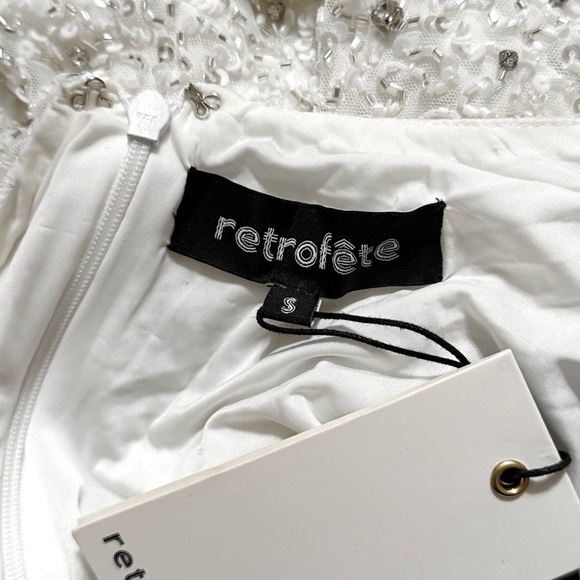 RETROFETE Hand Stitched Crystal & Sequin Sleeveless Halter Open Back Dress S - Picture 12 of 14